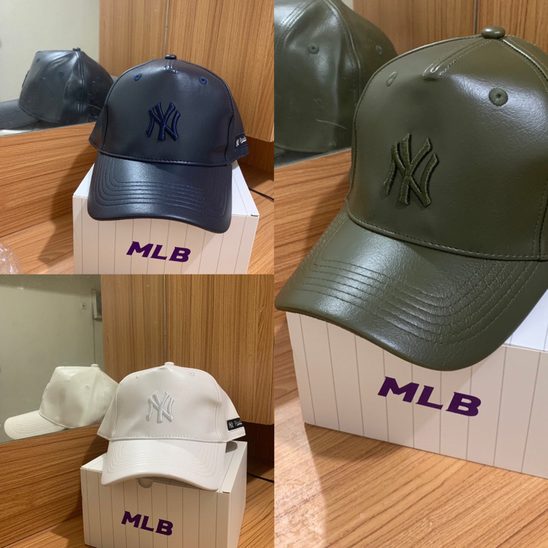 TOPI CAP MLB BASEBALL SOFTBALL NY KULIT LEATHER ANTI AIR