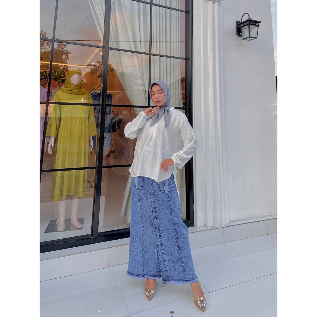 blouse oversize crinkle cantik