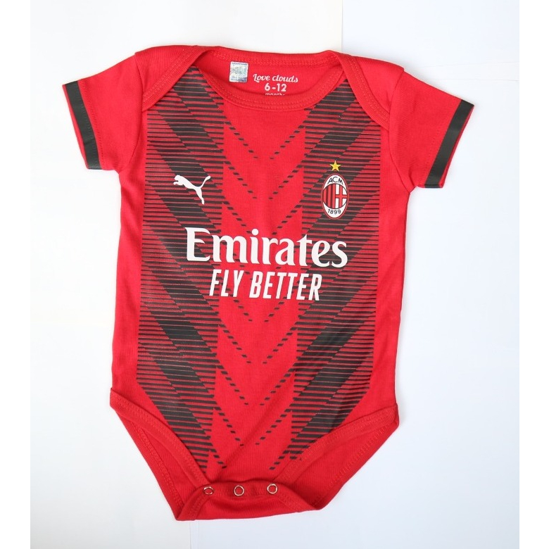Romper Baju Bayi Bola Jumper Jumpsuit Ac Milan Home 2023 2024
