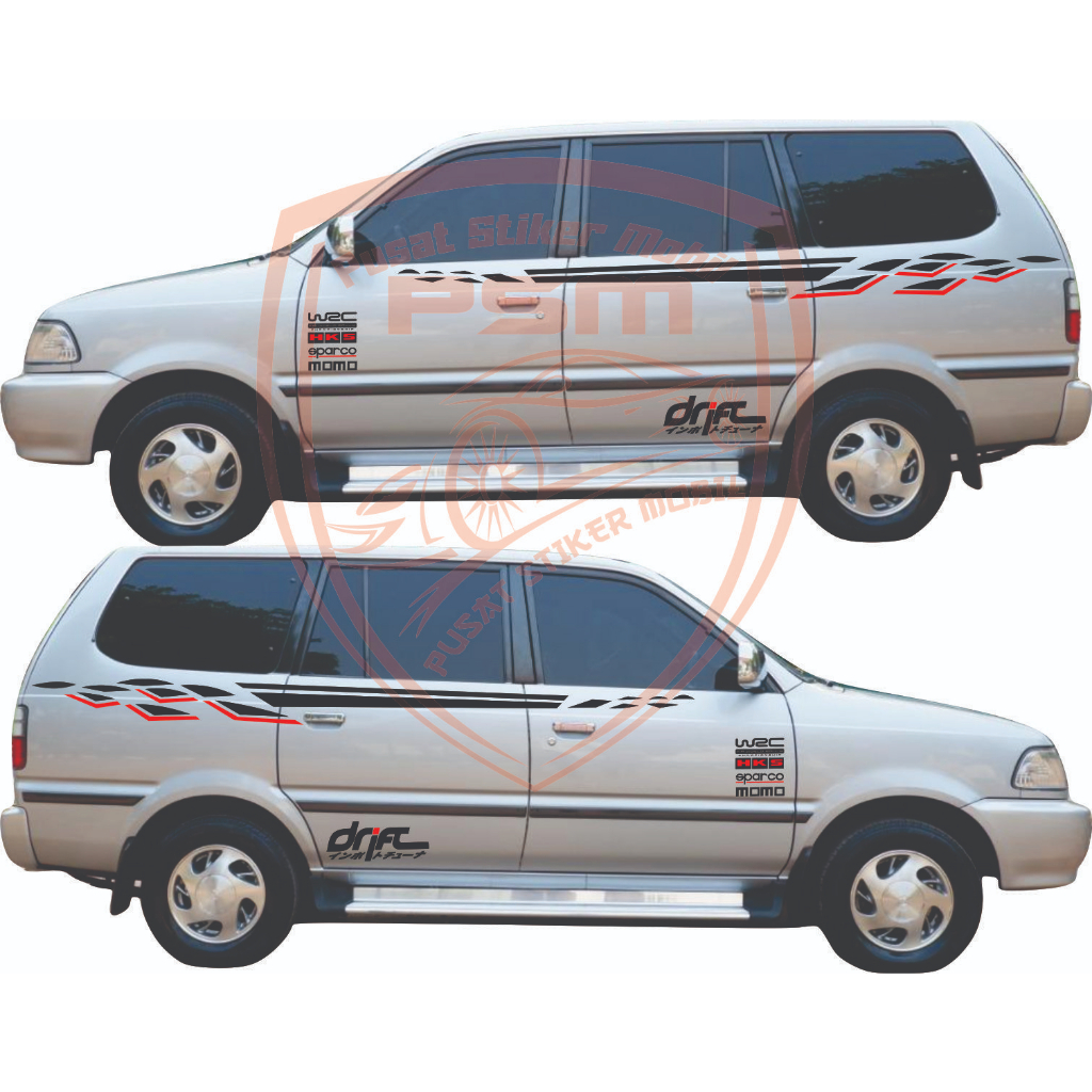 Stiker mobil toyota kijang stiker mobil kijang krista kapsul cutting stiker body samping mobil kijan