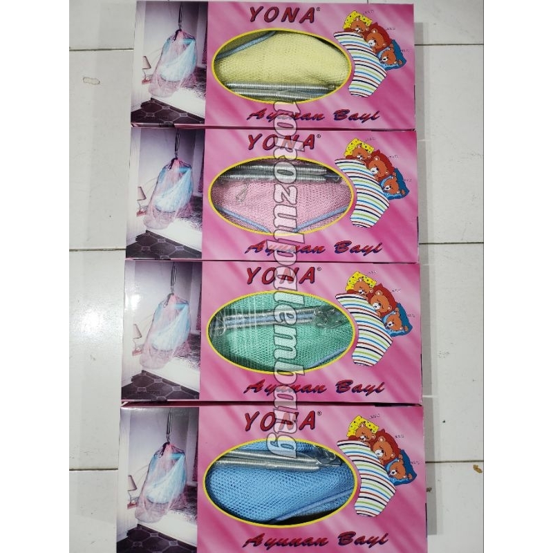 AYUNAN BAYI KOTAK YONA set Kelambu / Besi Anti Karat / Ayunan Gantung Baby