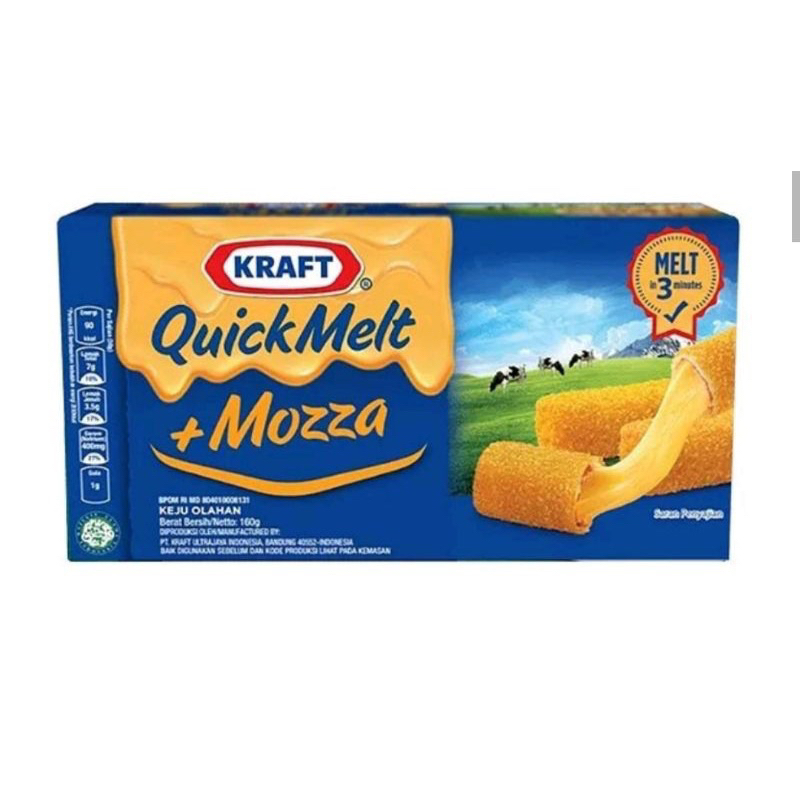 

Keju Kraft Mozzarella Quick Melt Cheddar 165gr