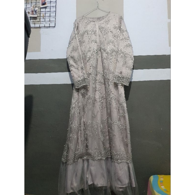Preloved Pl Gamis Dress Gaun Brukat Payet Kondangan/ Wisuda/Bridesmaid