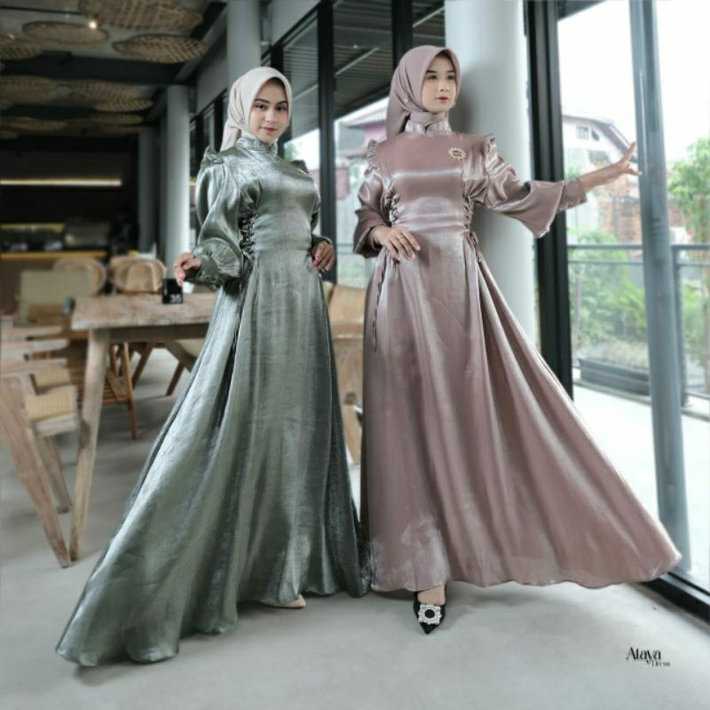 Ataya dress MK//Shimmer Dress/Shimmer terbaru/Shimmer muslim/Solfieshop/Dress kondangan/Dress peremp