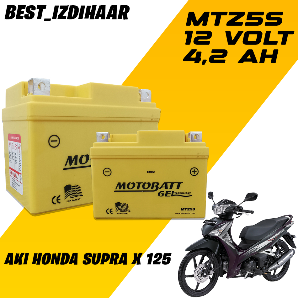 AKI KERING HONDA SUPRA X125 MERK MOTOBATT MTZ5S ORIGINAL,AKI SUPRA X 125,MOTOBATT,MTZ5S,AKI KERING M