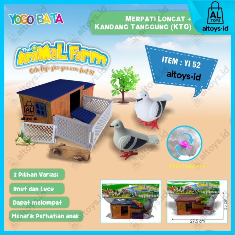 MAINAN EDUKASI TERNAK HEWAN BURUNG MERPATI ANIMAL FARM CUTE YOYS ANIMAL HEWAN TERNAK + KANDANG MAINA