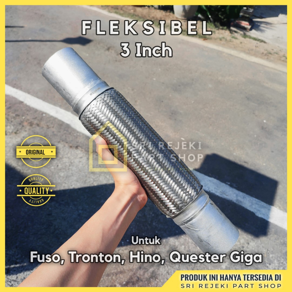 Fleksibel Knalpot Fuso, Tronton, Hino, Quester, Giga 3 inch Tanpa Spiral Tronton, Trintin