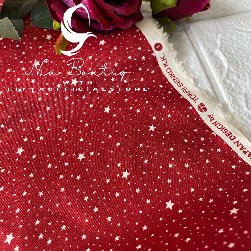 KAIN KATUN JEPANG MOTIF BINTANG STAR BAHAN GAMIS ANAK TOKAI SENKO