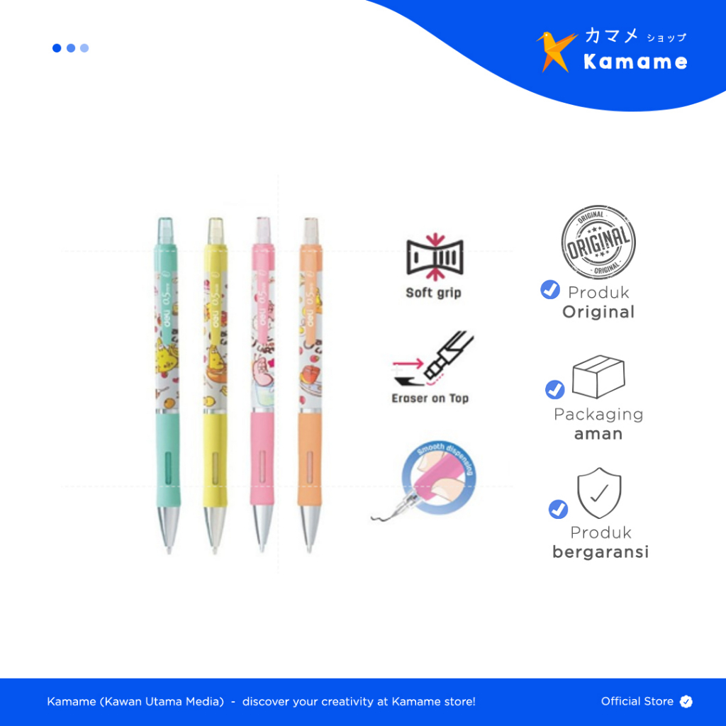 

Deli Mechanical Pencil - Deli Larva Mekanik 0,5mm Soft Grip U765 - Kamame