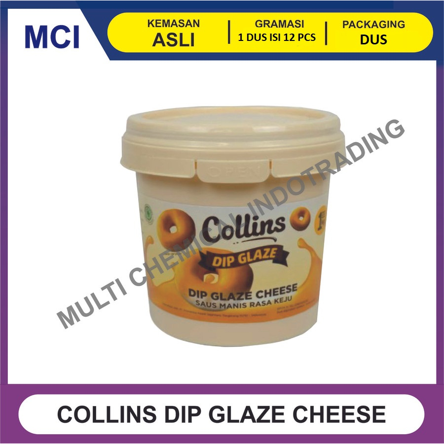 

COLLINS DIP GLAZE 1 KG TOPPING CHEESE KEJU - 1 DUS 12 PCS
