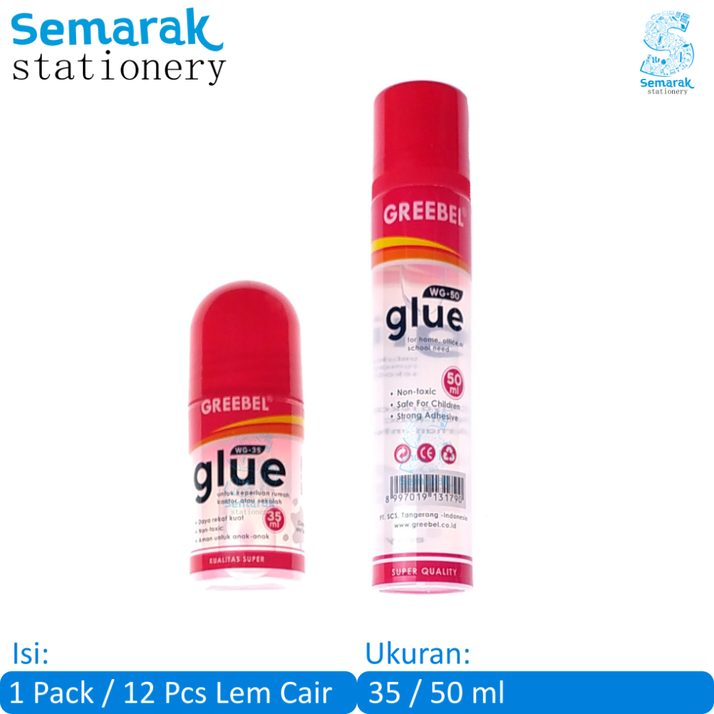 

Greebel Water Glue Lem Cair Kertas 35 / 50 ml [1 Pack / 12 Pcs]