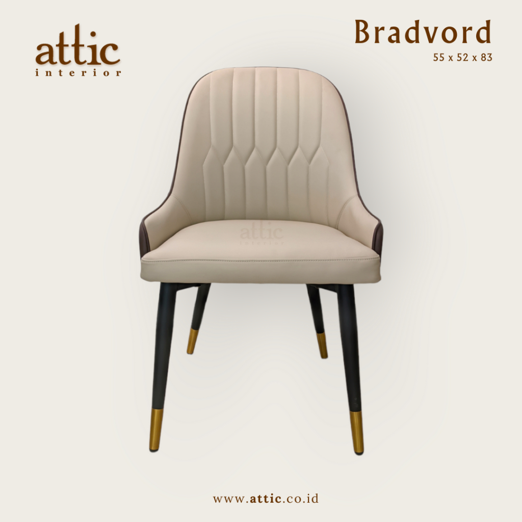 BRADVORD Kursi Makan Kulit Sintetis Dining Chair Dining Set Modern Import Kursi Hotel Kitchen Set Ku