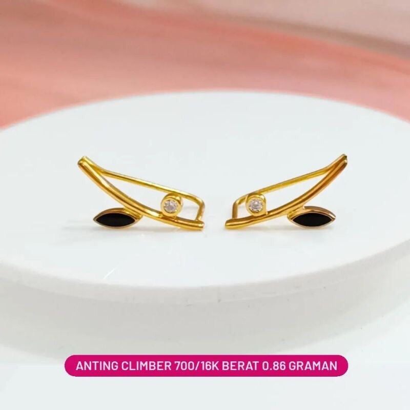 Anting Jepit Daun Koleksi Josean Elegant Hadiah Istri Emas Asli