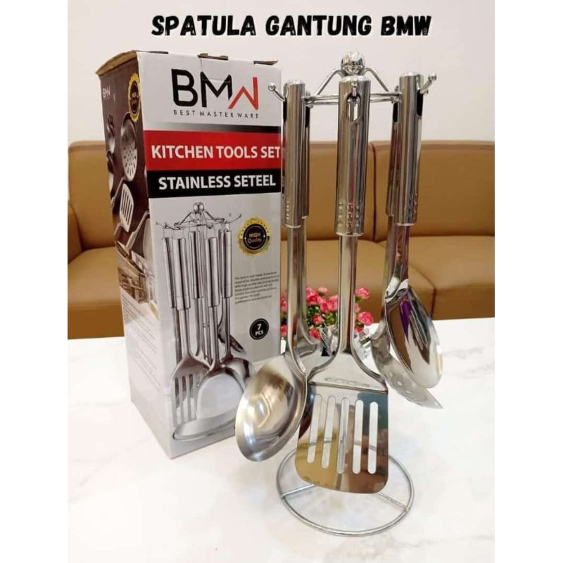 Spatula stainlees set 7in1 spatula gantung