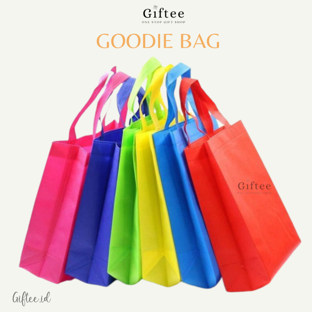 

GOODIE BAG TAS KAIN SPUNBOND 25x35x8CM KANTONG BELANJA HANDLE TALI SPUNDBOND TOTE BAG