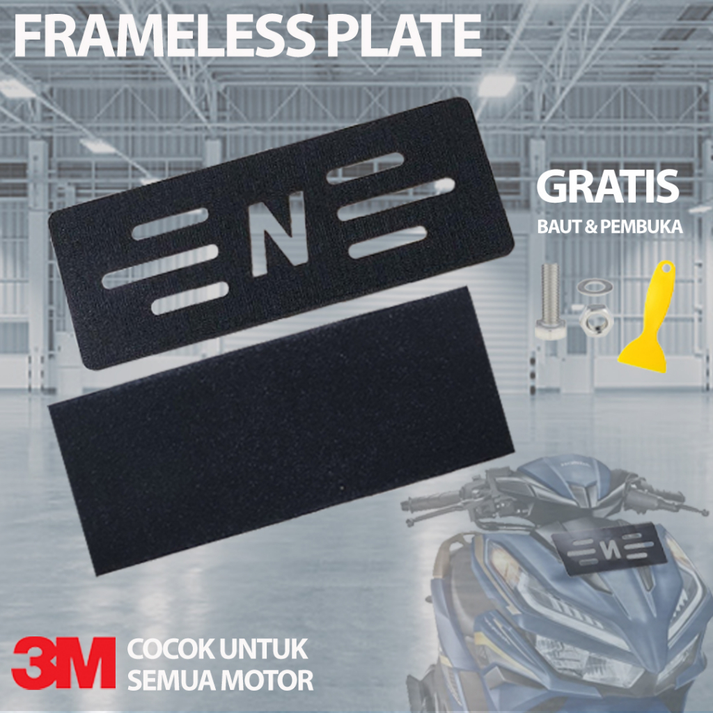 Frameless plate SCOOPY dudukan plat motor Scoopy (bisa untuk plat putih)