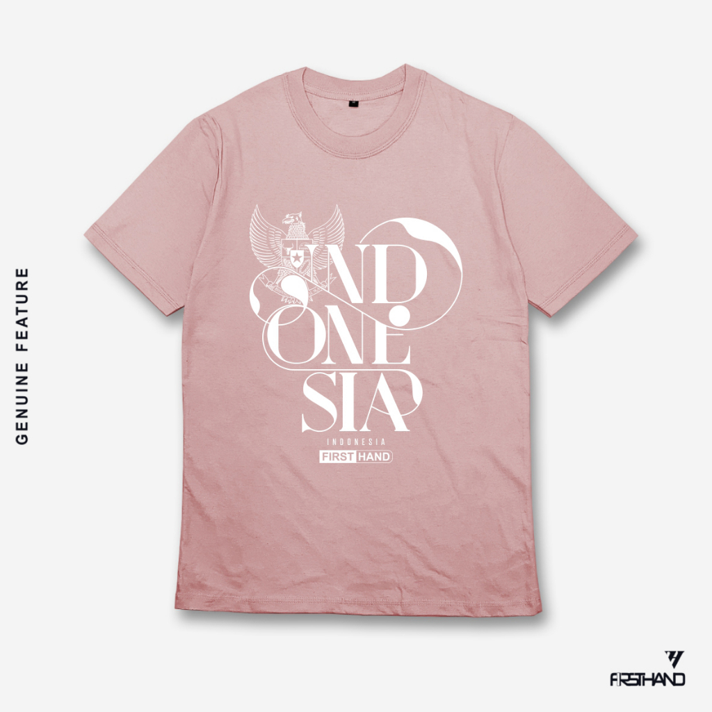 Firsthand Tshirt Lengan Pendek Nation Kaos Sablon Unisex Dusty Pink