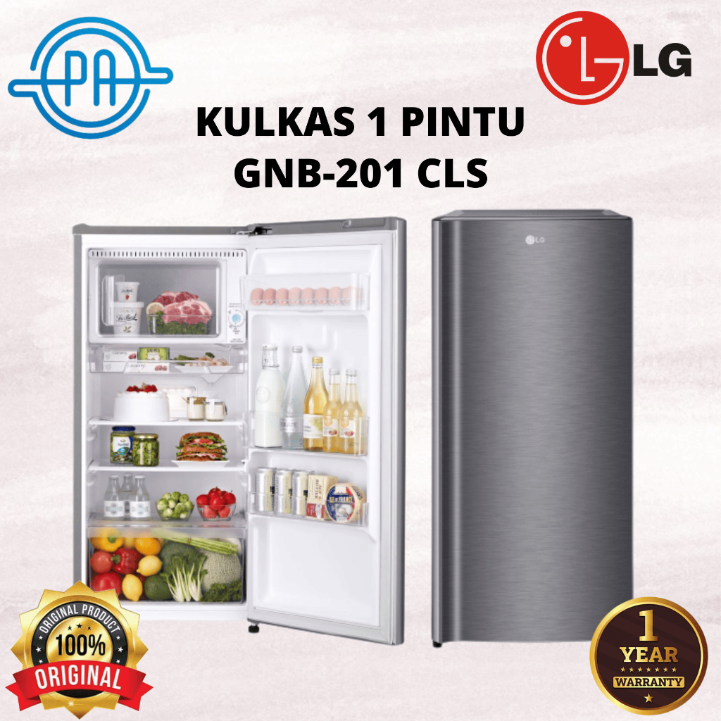 KULKAS LG 1 PINTU GNB 201 CLR / GNB201 CLS GARANSI RESMI