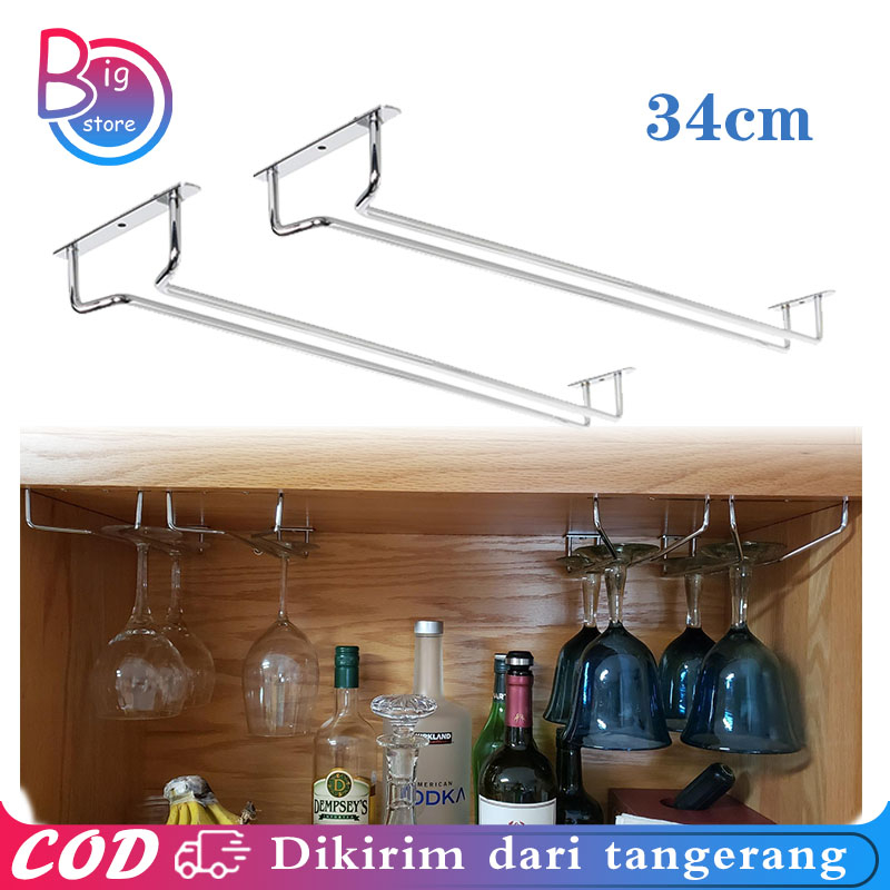 Gantungan Gelas Mini Bar 1baris Rak Gelas Gantung Gantungan Gelas Untuk Bar Dan Dapur Wine
