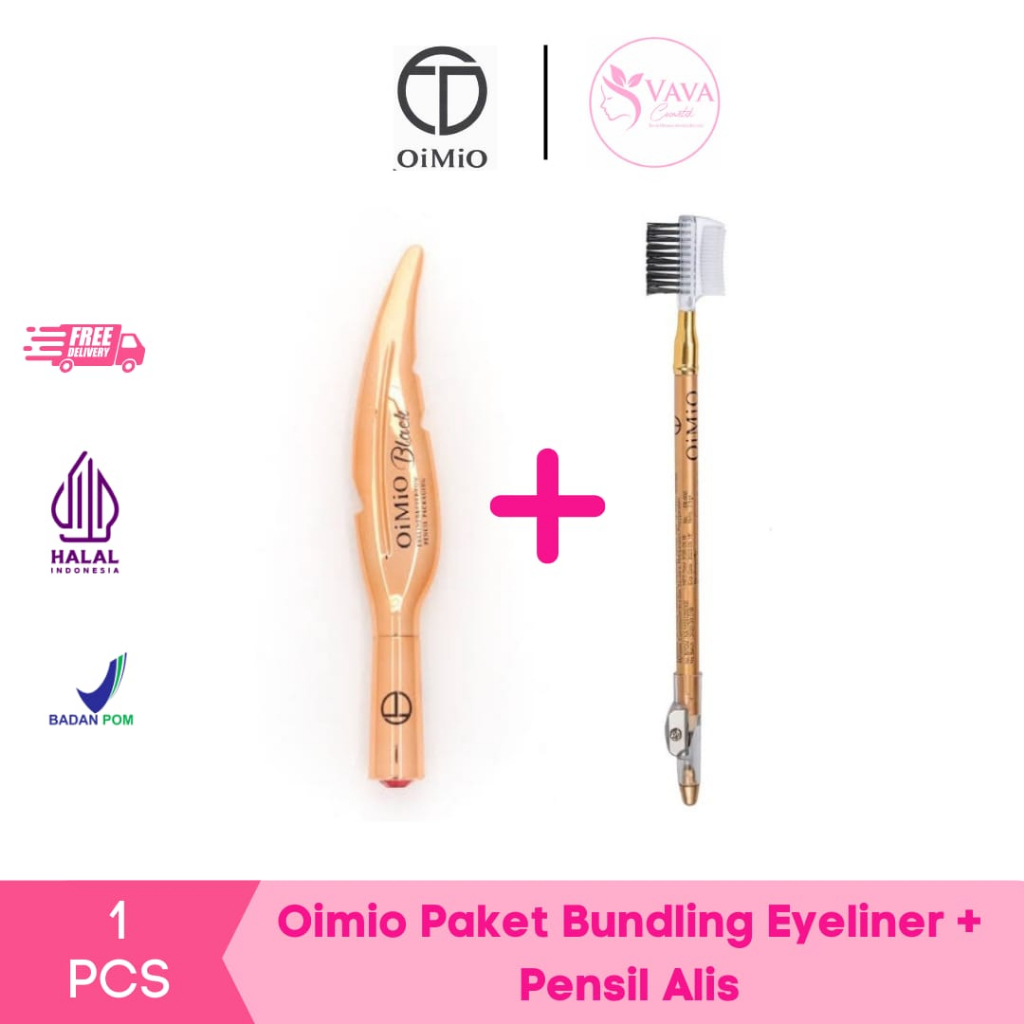 OIMIO Paket Bundling Eyeliner + Pensil Alis
