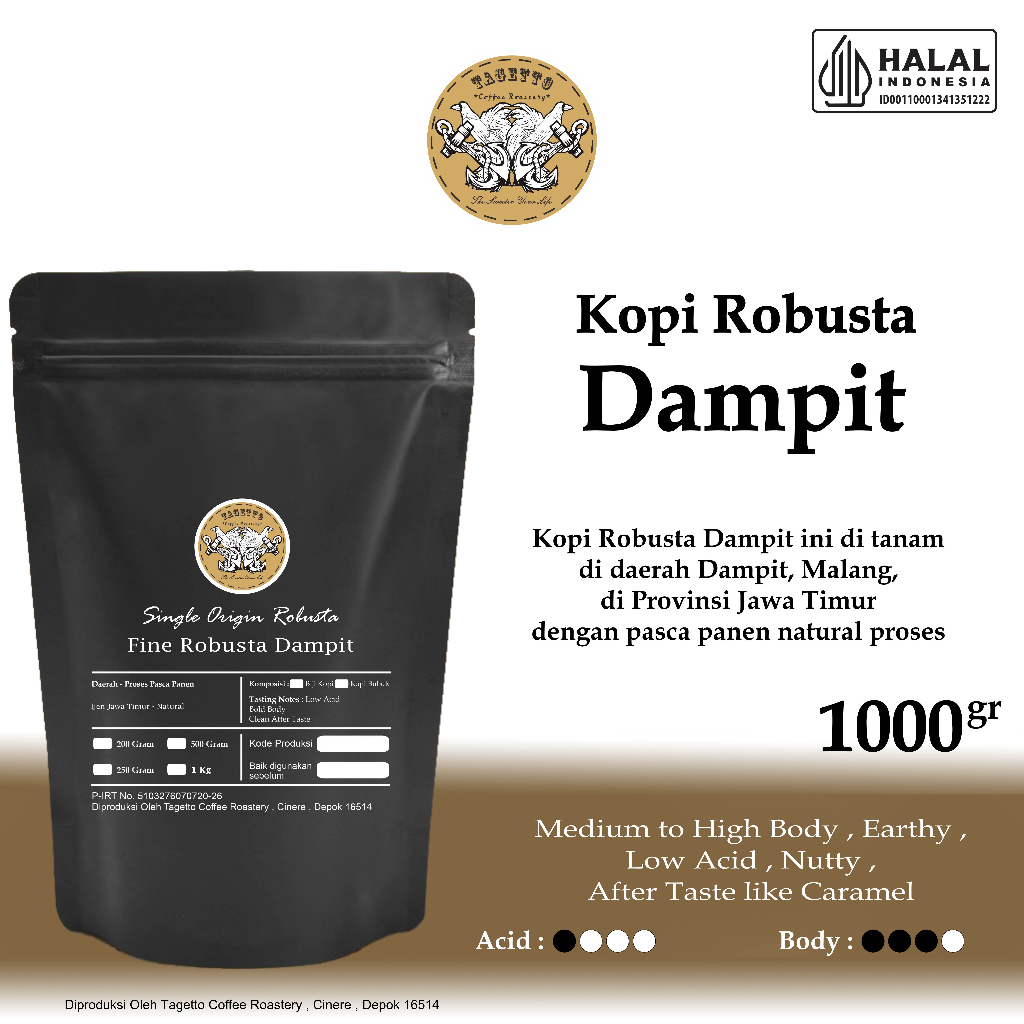 

KOPI FINE ROBUSTA DAMPIT 1KG BIJI ATAU BUBUK
