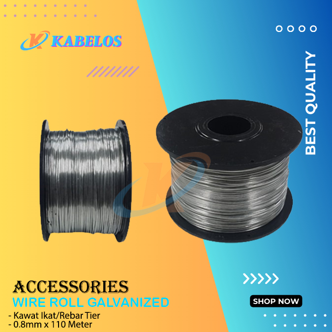 Wire Roll Galvanized|Kawat Ikat Rebar Tier 0.8mm x 110 mtr Kawat