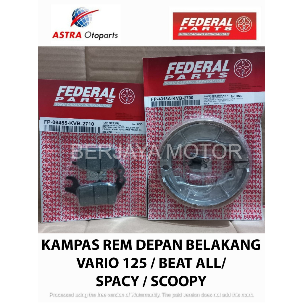 KAMPAS REM DEPAN BELAKANG VARIO VARIO FI BEAT BEAT POP FEDERAL