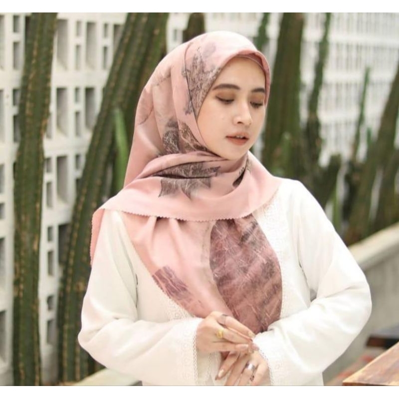 Ecoprint Hijab Pink
