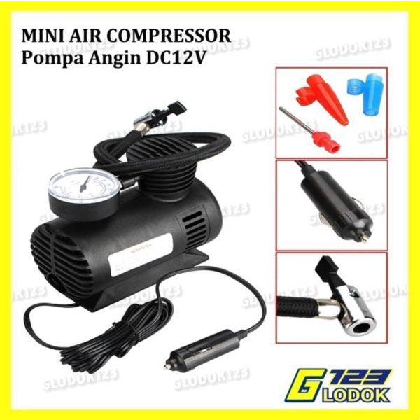 Jual Pompa Ban Motor Elektrik Portable 300 PSI Kompresor Angin Udara 12V DC - Tanpa Bubble Diskon