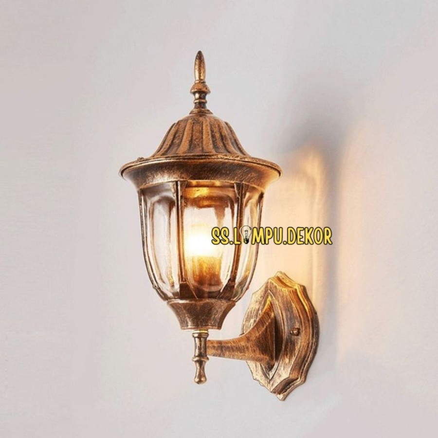LAMPU DINDING OUTDOOR KLASIK MEWAH HIAS PILAR PAGAR MINIMALIS E27