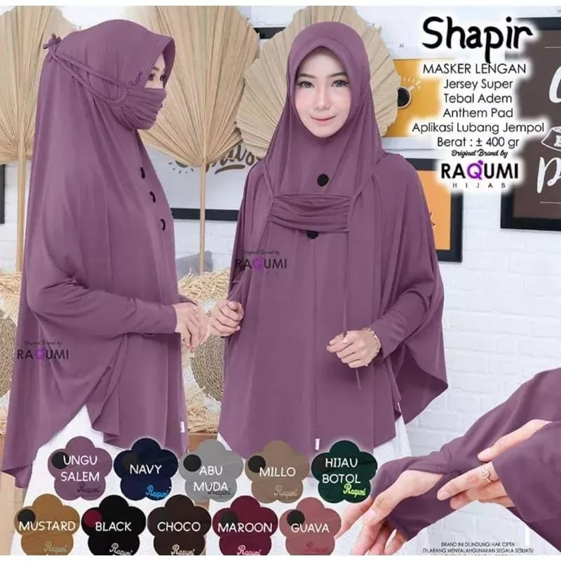 Kerudung Bergo instan syari lengan jilbab non kerut-jumbo jersey+CADAR