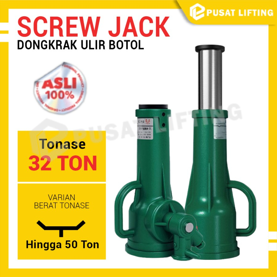 Dongkrak 32 Ton Screw Jack Dongkrak Ulir Botol