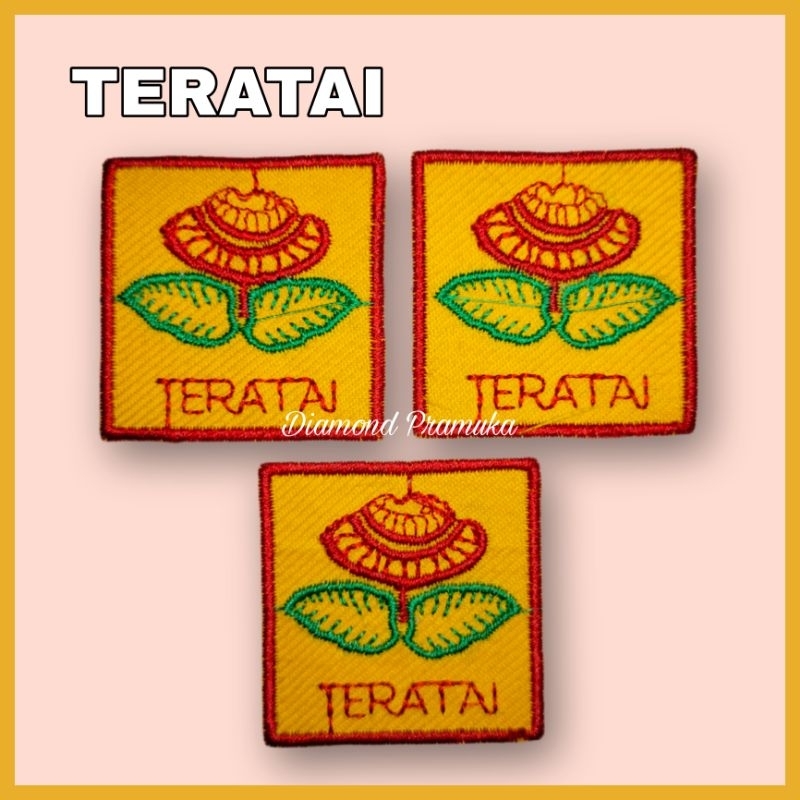 Tanda regu pramuka putri bordir bunga teratai Bet bordir tanda regu teratai