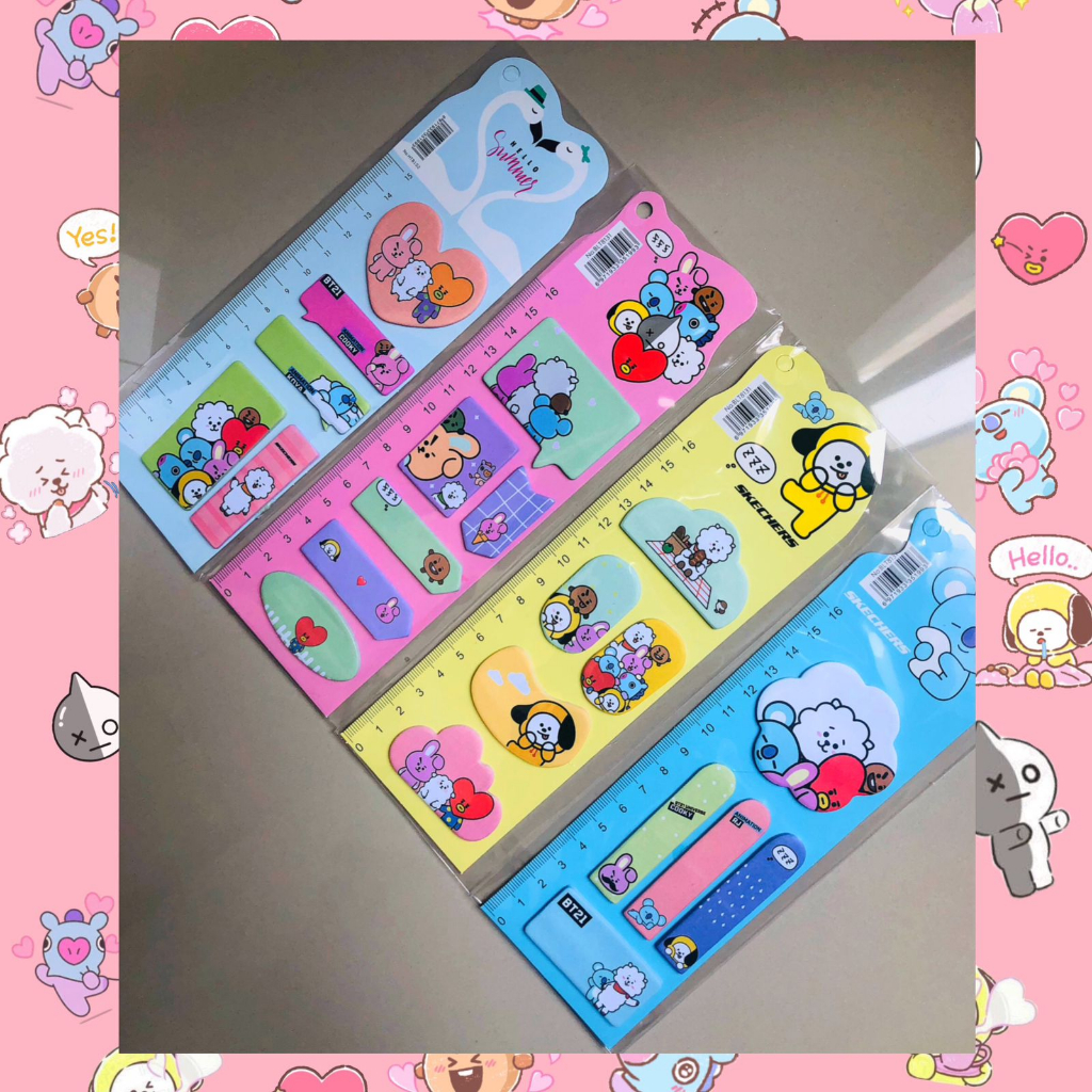 

Sticky Notes Memo Ruler UNICORN/ BT21 Label Penanda Pembatas Halaman Buku Cantik