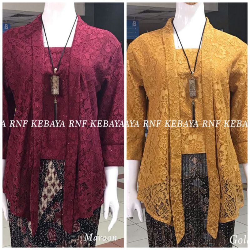 SETELAN BAJU KEBAYA KUTU BARU BRUKAT MIX ROK PLISKET BATIK PANJANG DEWASA / BAJU KEBAYA MUSLIM MODERN / SET KEBAYA PEREMPUAN BUAT ACARA KONDANGAN WISUDA PESTA TUNANGAN MODEL TERBARU TERMURAH TERLARIS WARNA MERAH MARON SILVER ABU2 KUNING GOLD UKURAN JUMBO