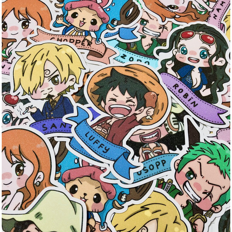 

[MIN.15RB] One Piece - Sticker 8CM | Vinyl Glitter Sticker [Yumekawa-ya!]