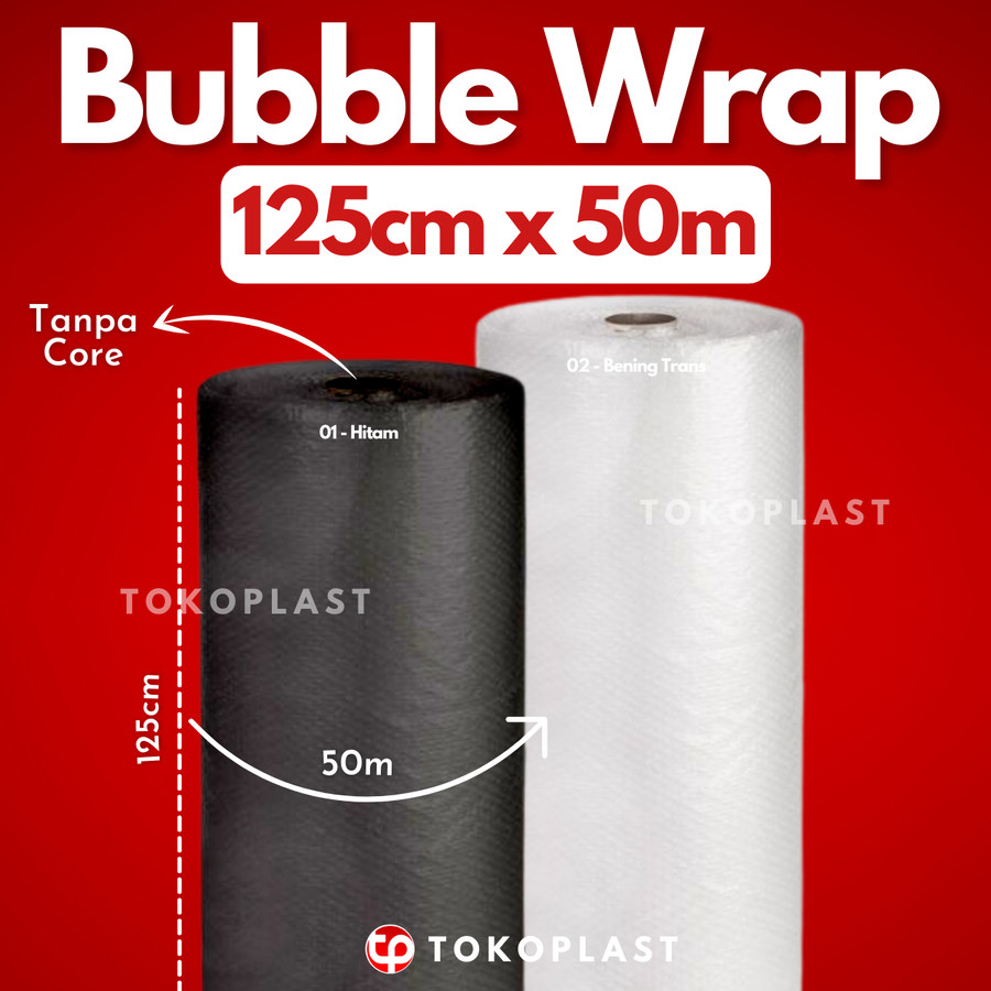 

BUBBLE WRAP ROLL 125 x 50M TEBAL WARNA HITAM BENING 3KG TANPA CORE