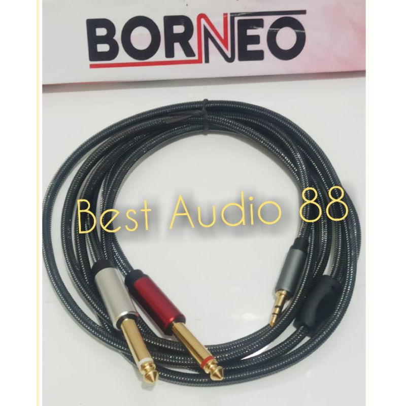 Kabel HP  jack mini stereo 3.5mm to T  jack jak akai mono Borneo