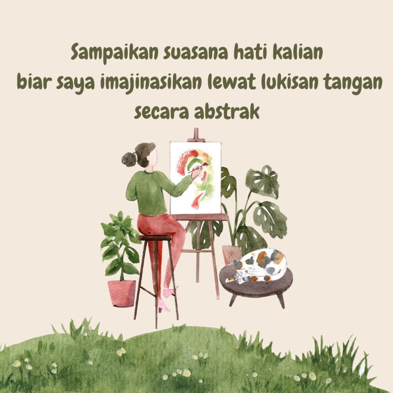 Lukisan suasana hati kalian • lukisan tangan • Hiasan Dinding kamar • lukisan kanvas