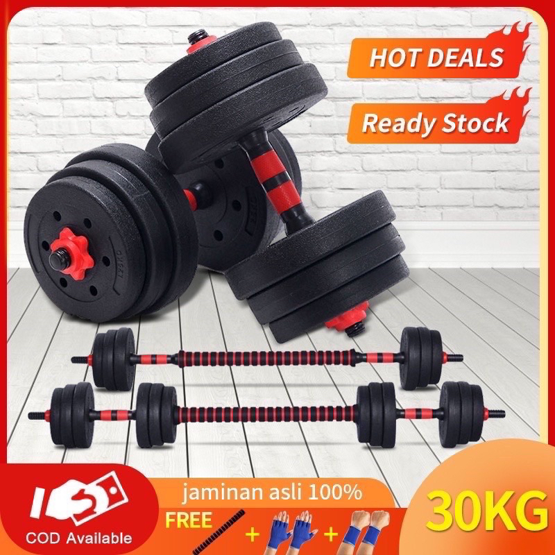 BSM.Medan (KHUSUS GOSEND) Dumbell Barbell Set 3 in 1 (20 - 30 KG) - Dumbel Barbel Bongkar Pasang 20 