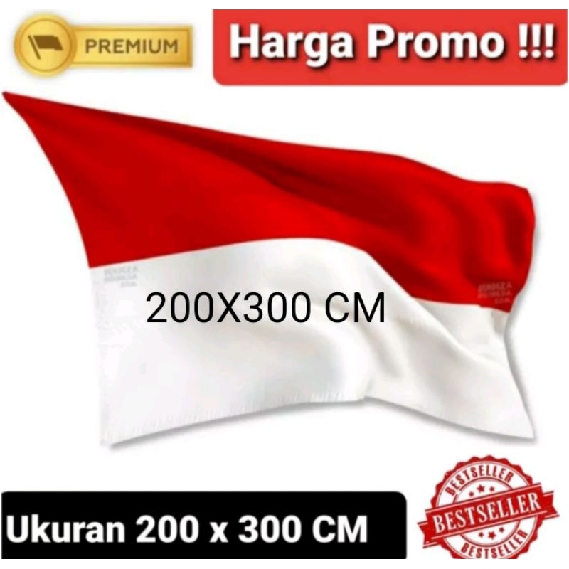 BENDERA MERAH PUTIH JUMBO 200X300 CM / BENDERA MERAH PUTIH BESAR