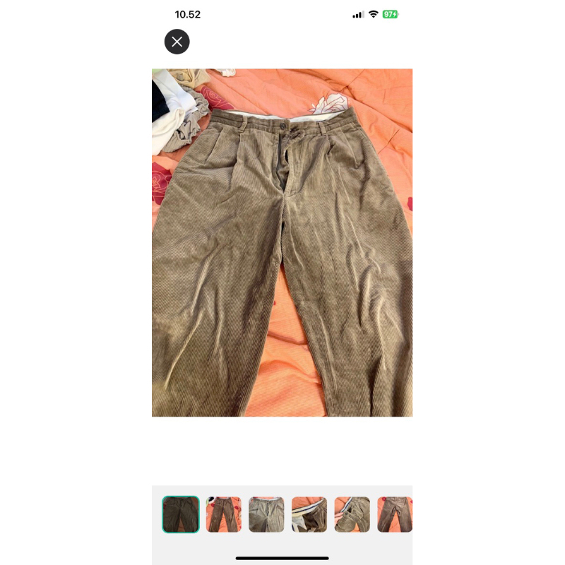 Celana Curduroy Jumbo Pants Taupe Brown Coklat Vintage Japan Jepang