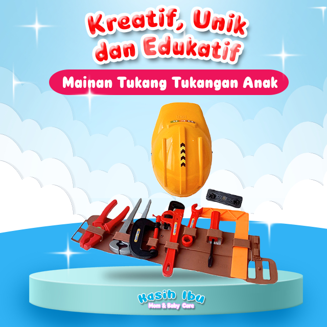 Tukang Tukangan Tool Set Helm Pertukangan Perkakas Mainan Tukang Bangunan Mainan Tukang Anak Laki La