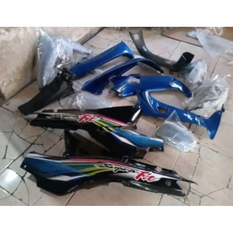 Paket body supra fit lama full set halus/kasar warna hitam biru