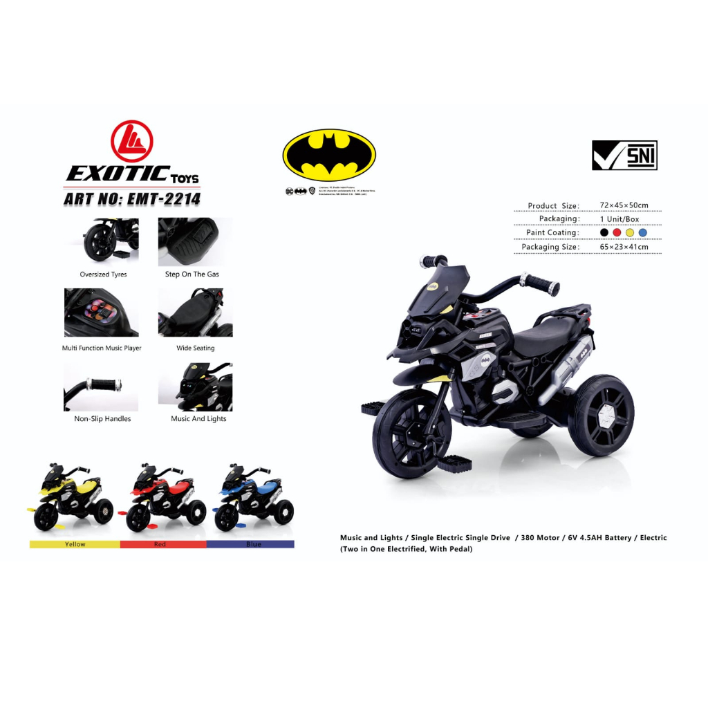 Motor Aki Exotic EMT-2214 Aki & Gowes Motor Mainan Anak motor motoran anak motoran anak pakai aki - 