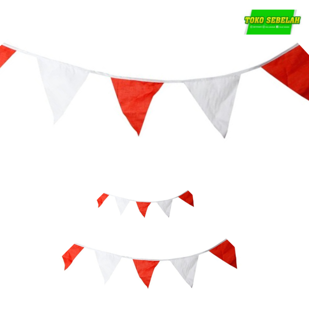 Bendera Segitiga Merah Putih - Bendera kain Merah Putih - Bendera Segitiga Kain