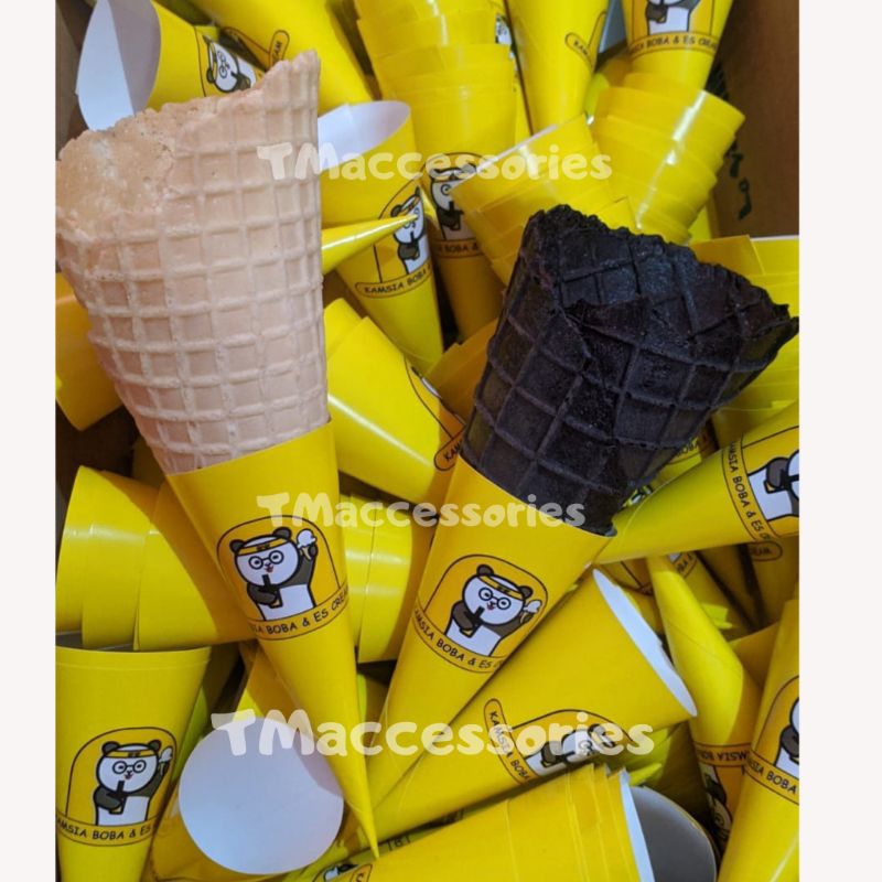 Paper Cone Es Krim Custom / Kertas Pembungkus Es Krim / sleev cone es krim / paper cone