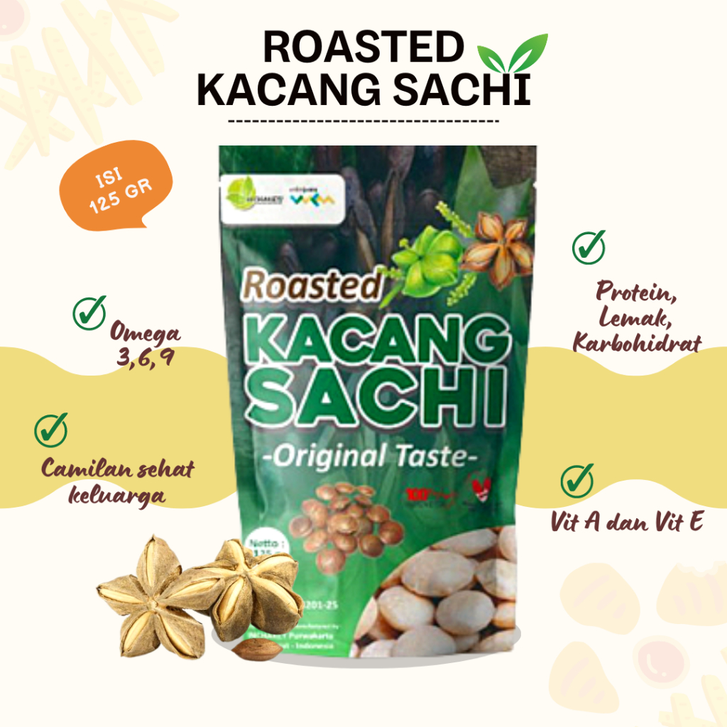 

Sacha Inchi Roasted Seed Nuts Snack Organik 125gr Premium Saca Inci