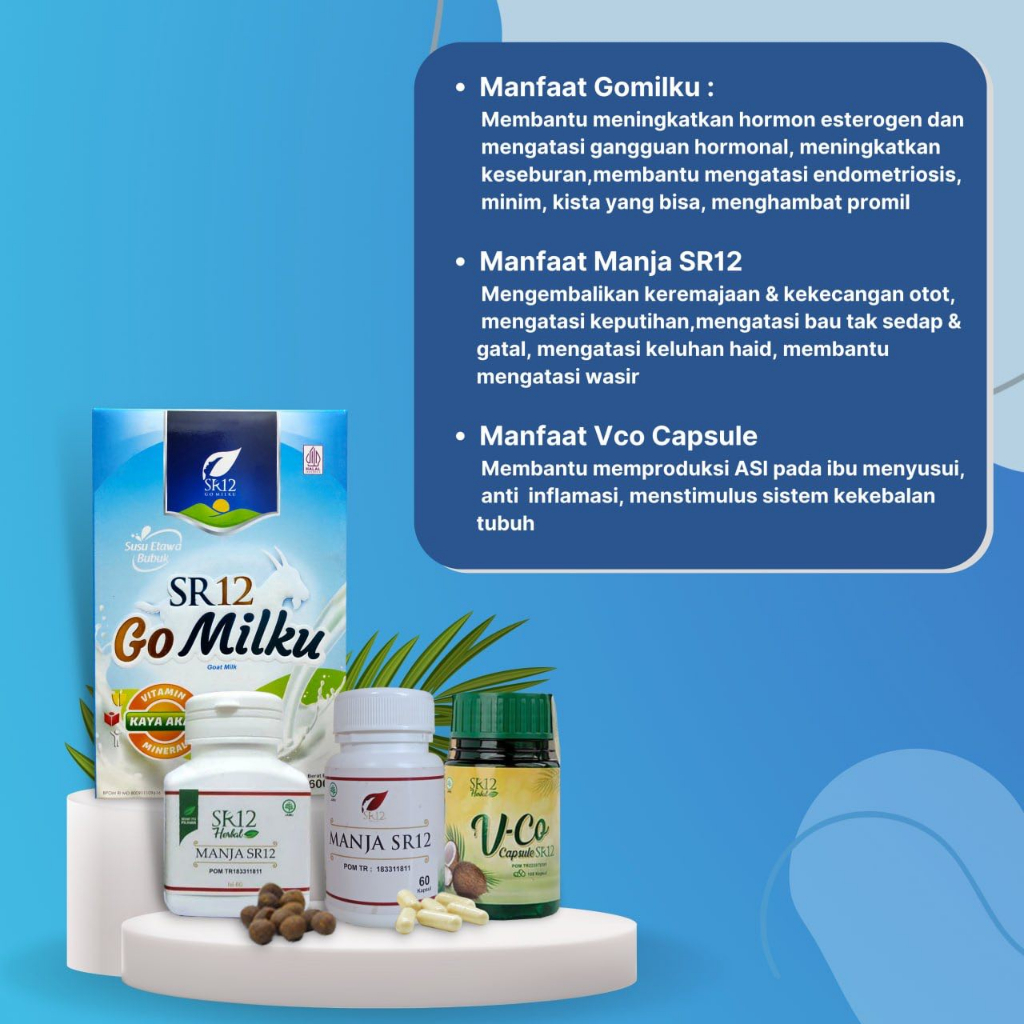 PAKET PROMIL SR12 GO MILKU SUSU KAMBING ETAWA MANJAKANI KAPSUL MANJAKANI BUTIR PAKET PROMIL