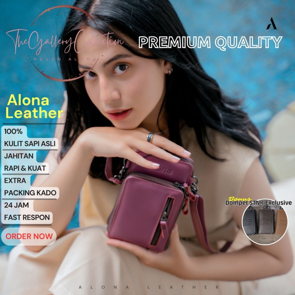 Tas Selempang Wanita Siren Minibag Kulit Sapi Asli Fashion Cewek Lucu